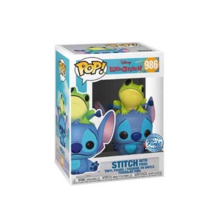 Disney - Lilo & Stitch - Vinyl figure POP! n° 986 - Stitch with frog (spécial édition)