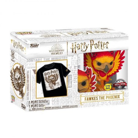 HARRY POTTER - POP! & TEE - FAWKES THE PHOENIX (GLOW IN THE DARK)