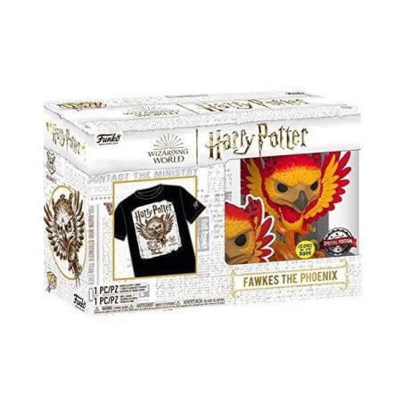 HARRY POTTER - POP! & TEE - FAWKES THE PHOENIX (GLOW IN THE DARK)