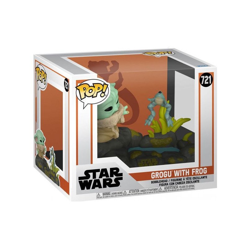 STAR WARS - THE MANDALORIAN - BOBBLE-HEAD POP N° 721 - GROGU WITH FROG