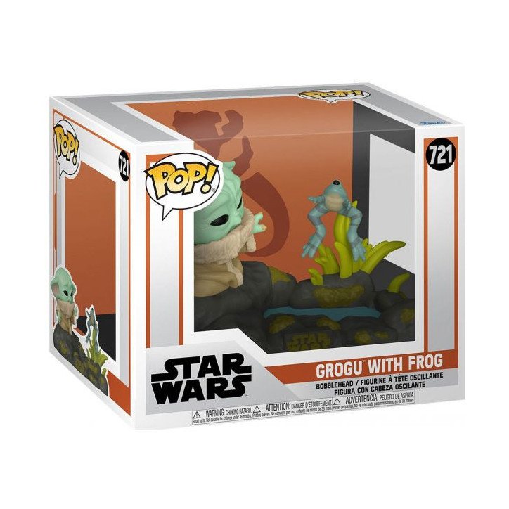 STAR WARS - THE MANDALORIAN - BOBBLE-HEAD POP N° 721 - GROGU WITH FROG
