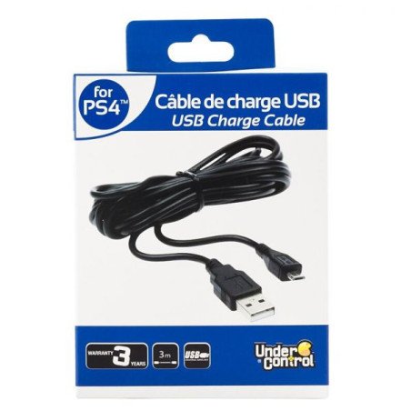UNDER CONTROL - CABLE DE CHARGE MICRO USB 3M - PS4
